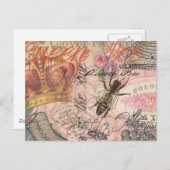 Carte Postale Queen Bee Vintage magnifique collage (Devant / Derrière)