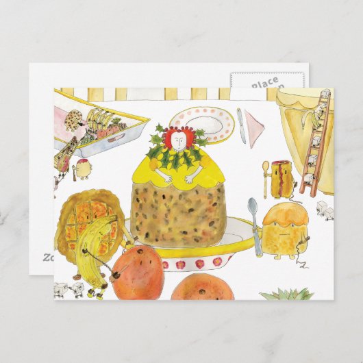 Carte Postale Queen Elizabeth 1 Funny Cake History Dessin d'art (Devant / Derrière)