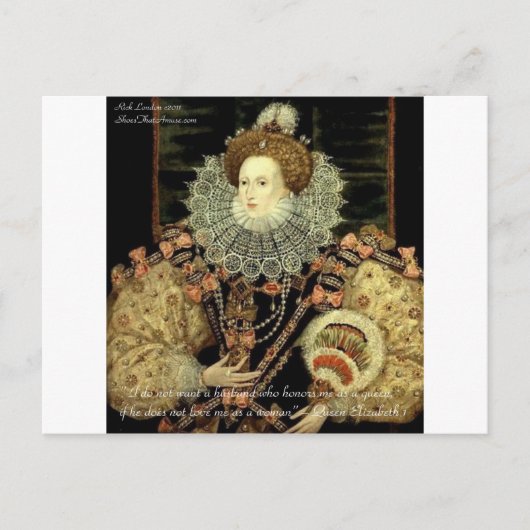 Carte Postale Queen Elizabeth 1 Love/Honor Love Citations Cadeau (Devant)