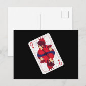 Carte Postale Queen Hearts Playing Cards Casino Poker Game Gift (Devant / Derrière)