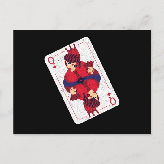 Carte Postale Queen Hearts Playing Cards Casino Poker Game Gift (Devant)