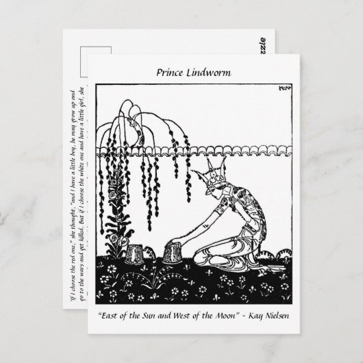 Carte Postale Queen Mother Dilemma dans le jardin Art Nouveau (Devant / Derrière)