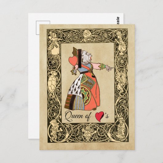 Carte Postale Queen of Hearts, Alice's Adventures in Wonderland (Devant / Derrière)