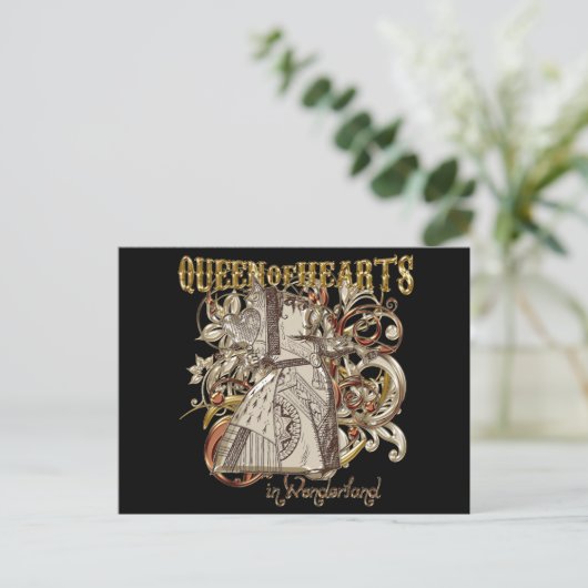Carte Postale Queen of Hearts Carnivale Style (version or) (Debout devant)