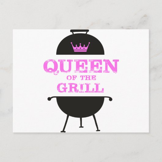 Carte Postale Queen Of The Grill, Couronne Rose (Devant)