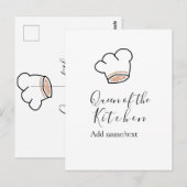 Carte Postale Queen of the kitchen chef cooking add name crown  (Devant / Derrière)