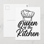 Carte Postale Queen Of The Kitchen Cooking Lover Funny Chef (Devant / Derrière)