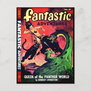 Carte Postale Queen of the Panther World:  Fantasy Pulp Fiction