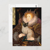 Carte Postale Queen Seal Point Chat siamois (Devant / Derrière)
