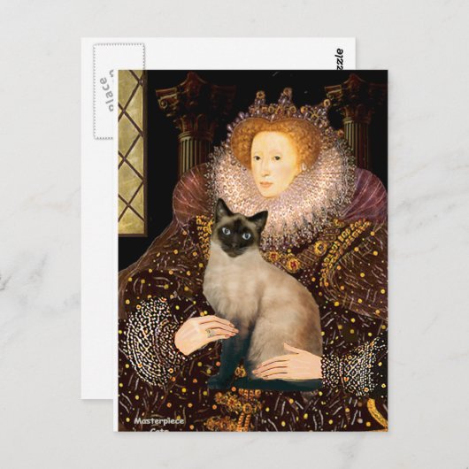 Carte Postale Queen Seal Point Chat siamois (Devant / Derrière)