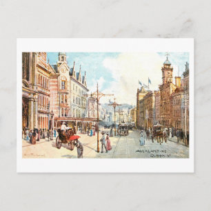 Carte Postale Queen Street vintage, Auckland, Nouvelle-Zélande