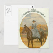 Carte Postale Queen Wilhelmina à cheval sur le côté #020SS (Devant / Derrière)