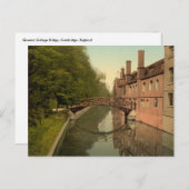 Carte Postale Queens' College Bridge, Cambridge, Angleterre (Devant / Derrière)