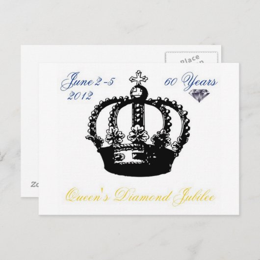 Carte postale Queens Diamond Jubilee 2012 (Devant / Derrière)