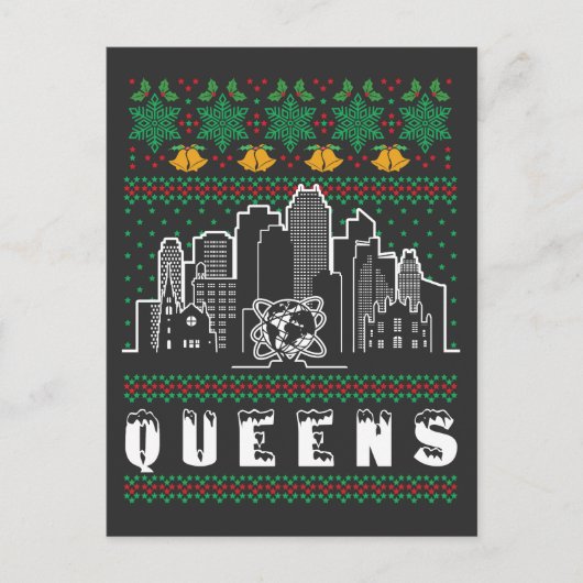 Carte Postale Queens New York Mauvais Noël (Devant)