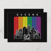 Carte Postale Queens New York Rainbow Flag LGBT Pride (Devant / Derrière)