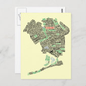 Carte Postale Queens NYC Typography Map Postcard (Devant / Derrière)