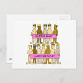 Carte Postale Queens Rule Dessin Hommes Portant Des Couronnes (Devant / Derrière)