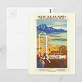 Carte Postale Queenstown, Vintage voyage néo-zélandais (Devant / Derrière)