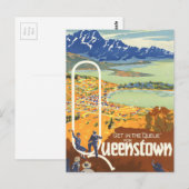 Carte Postale Queenstown, Vintage voyage néo-zélandais (Devant / Derrière)