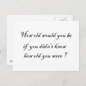Carte Postale Quel âge auriez-vous si vous ne saviez pas ? - Car (Devant / Derrière)