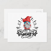 Carte Postale Quel jeu de Noël amusant Gnome (Devant / Derrière)