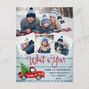 Carte Postale Quelle année Noël Camion de ferme rouge 4 Photo