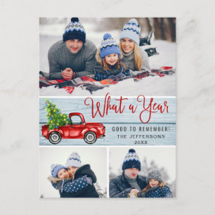Carte Postale Quelle année Noël Camion de la ferme rouge 3 Photo