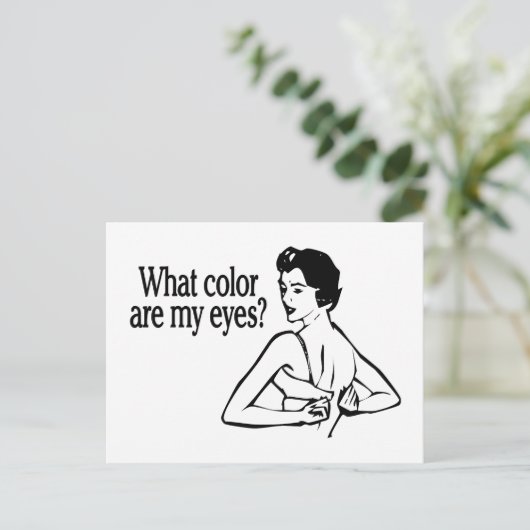 Carte Postale Quelle couleur mes yeux sont-ils rétro (Debout devant)