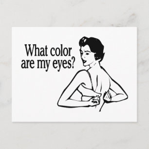 Carte Postale Quelle couleur mes yeux sont-ils rétro