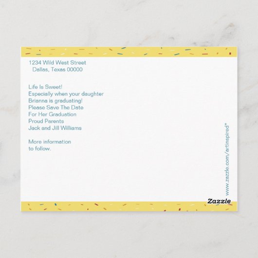 Carte Postale Quelle Douceur C'Est Graduation Enregistrer La Dat (Dos)