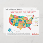 Carte Postale Quelle Nourriture Déteste Votre État ? (Devant / Derrière)