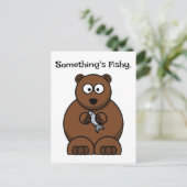 Carte Postale Quelque chose d’amusant Poisson Brown Ours Cartoon (Debout devant)