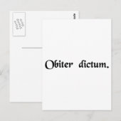 Carte Postale Quelque chose dit en passant. (Devant / Derrière)