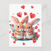 Carte Postale Quelques lapins d'aquarelle amusants (Devant)