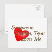 Carte Postale Quelqu'un à Houston m'aime (Devant / Derrière)