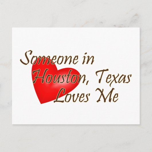 Carte Postale Quelqu'un à Houston m'aime (Devant)