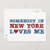 Carte Postale Quelqu'un à New York m'aime (Devant / Derrière)