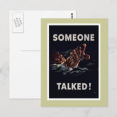 Carte Postale Quelqu'un a parlé - 2ÈME GUERRE MONDIALE (Devant / Derrière)