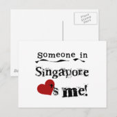 Carte Postale Quelqu'Un À Singapour M'Aime (Devant / Derrière)