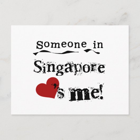 Carte Postale Quelqu'Un À Singapour M'Aime (Devant)
