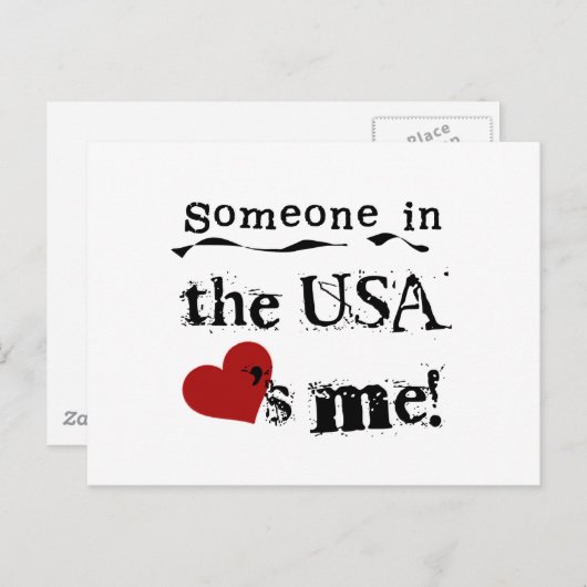 Carte Postale Quelqu'Un Aux Etats-Unis M'Aime (Devant / Derrière)