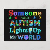 Carte Postale Quelqu'un avec AUTISM éclaire mon monde (Devant)