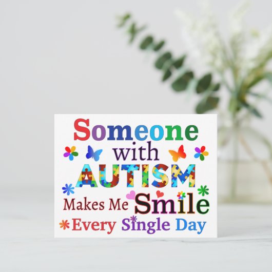 Carte Postale Quelqu'Un Avec AUTISME Me Rend Souriant (Debout devant)