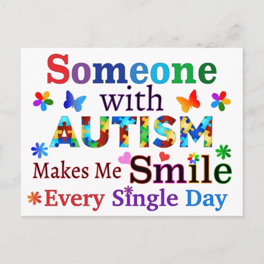Carte Postale Quelqu'Un Avec AUTISME Me Rend Souriant (Devant)