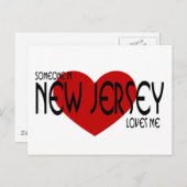 Carte Postale Quelqu'un dans le New Jersey m'aime (Devant / Derrière)
