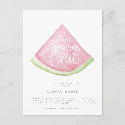 Carte Postale Quelqu'un Doux aquarelle douche invitat (Devant)