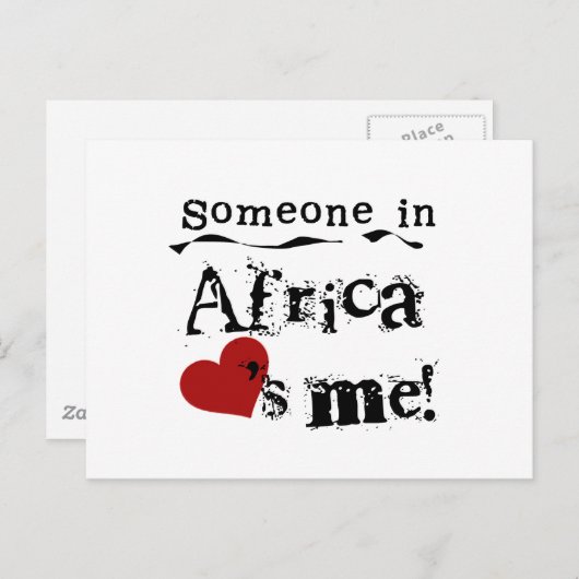 Carte Postale Quelqu'Un En Afrique M'Aime (Devant / Derrière)