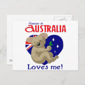 Carte Postale Quelqu'un en Australie m'aime Koala (Devant / Derrière)