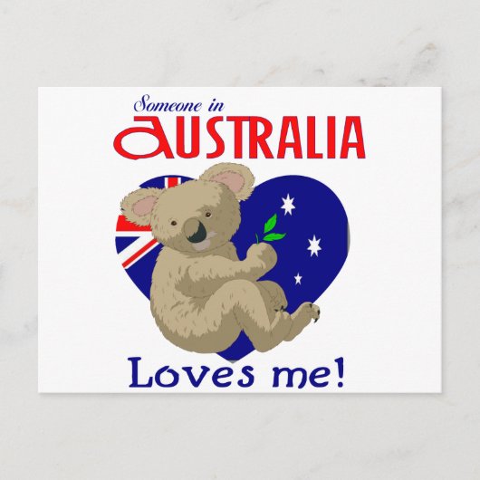 Carte Postale Quelqu'un en Australie m'aime Koala (Devant)